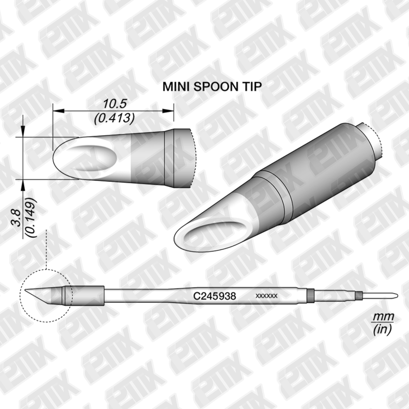 JBC C245938 CARTUCHO PARA CAUTIN PUNTA SPOON T245 3.8MM X 10.5MM PARA T245 T470