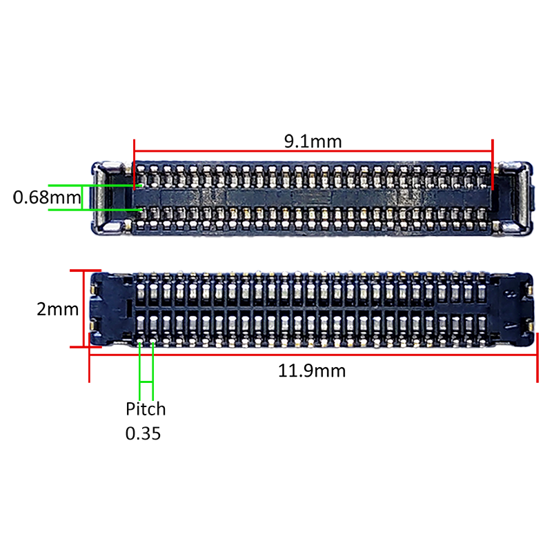 CONECTOR FPC HEMBRA PARA PANTALLA 54 PIN 2MM X 11.9MM PARA MOTORO E20 / G20 505270-5412